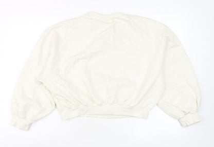 Womens UK Size M Zara Ivory Pullover Sweatshirt