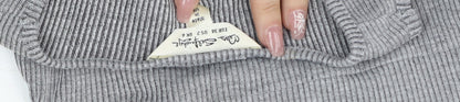 Womens UK Size 8 Collectif Grey Cropped Blouse