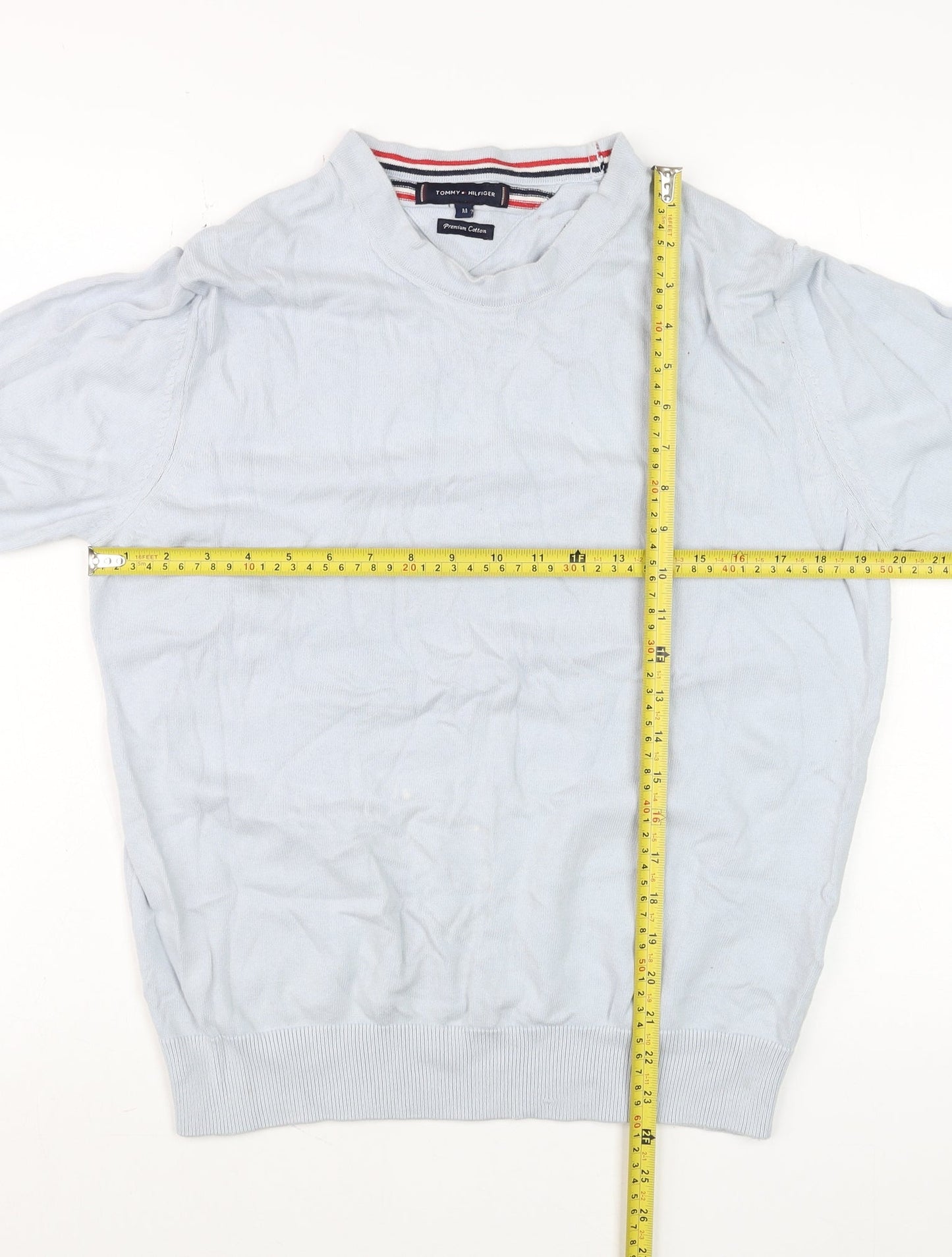 Mens UK Size M Tommy Hilfiger Blue Pullover Jumper