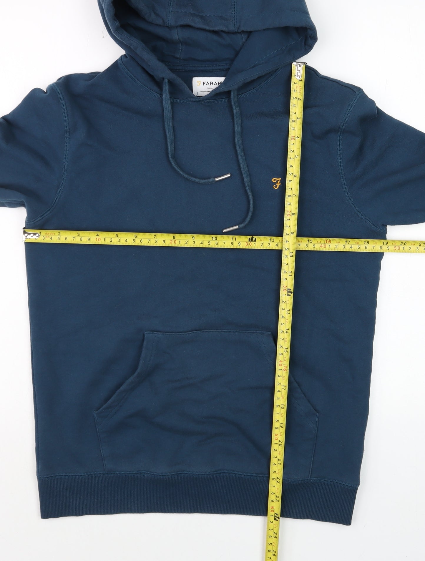 Mens UK Size XS Farah Blue Pullover Hoodie