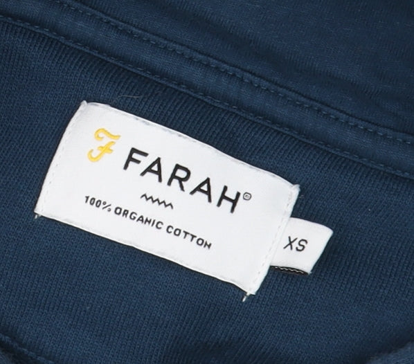 Mens UK Size XS Farah Blue Pullover Hoodie