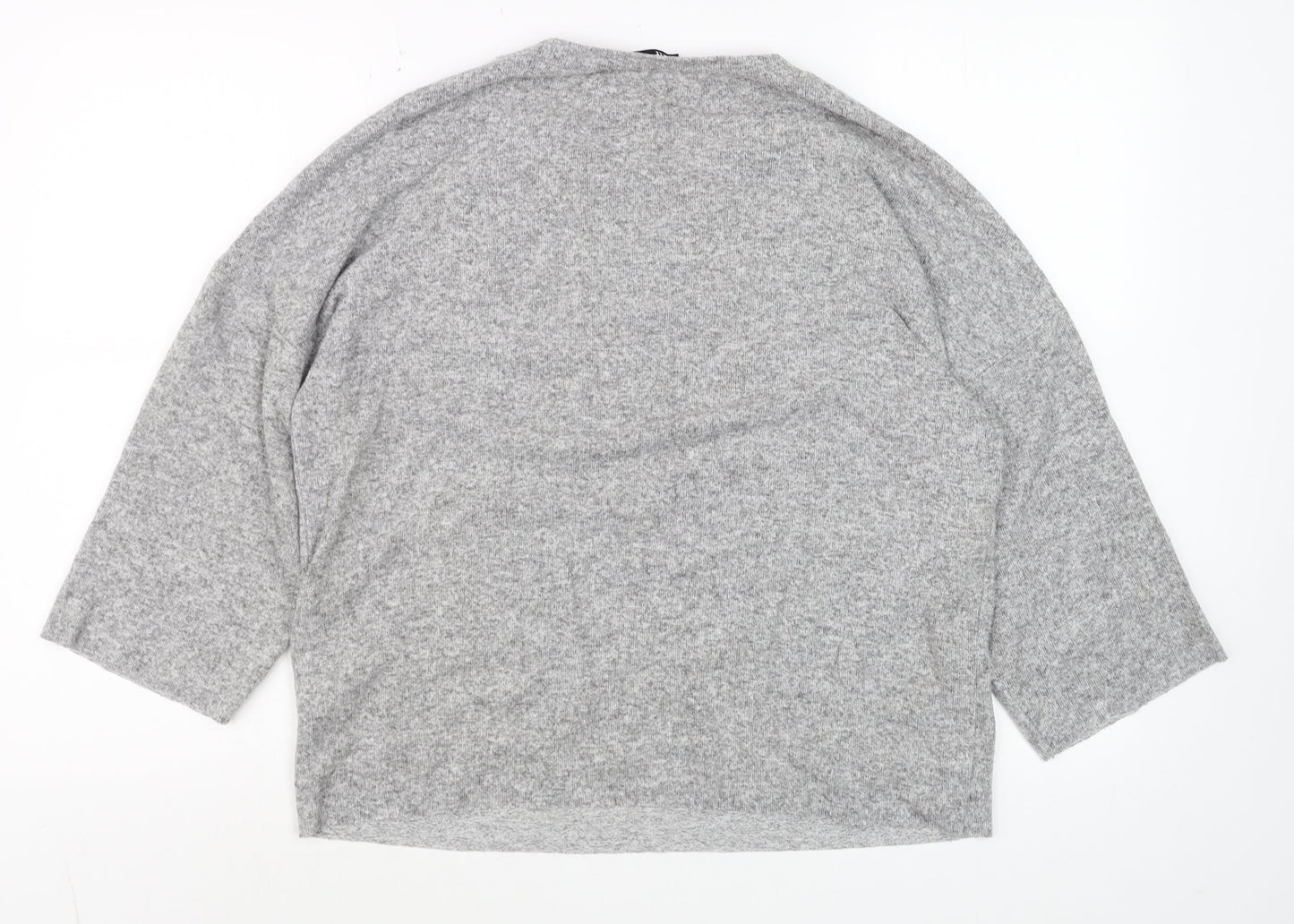 Womens UK Size S Zara Grey Basic Blouse