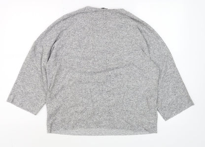 Womens UK Size S Zara Grey Basic Blouse