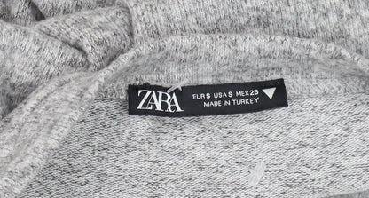 Womens UK Size S Zara Grey Basic Blouse