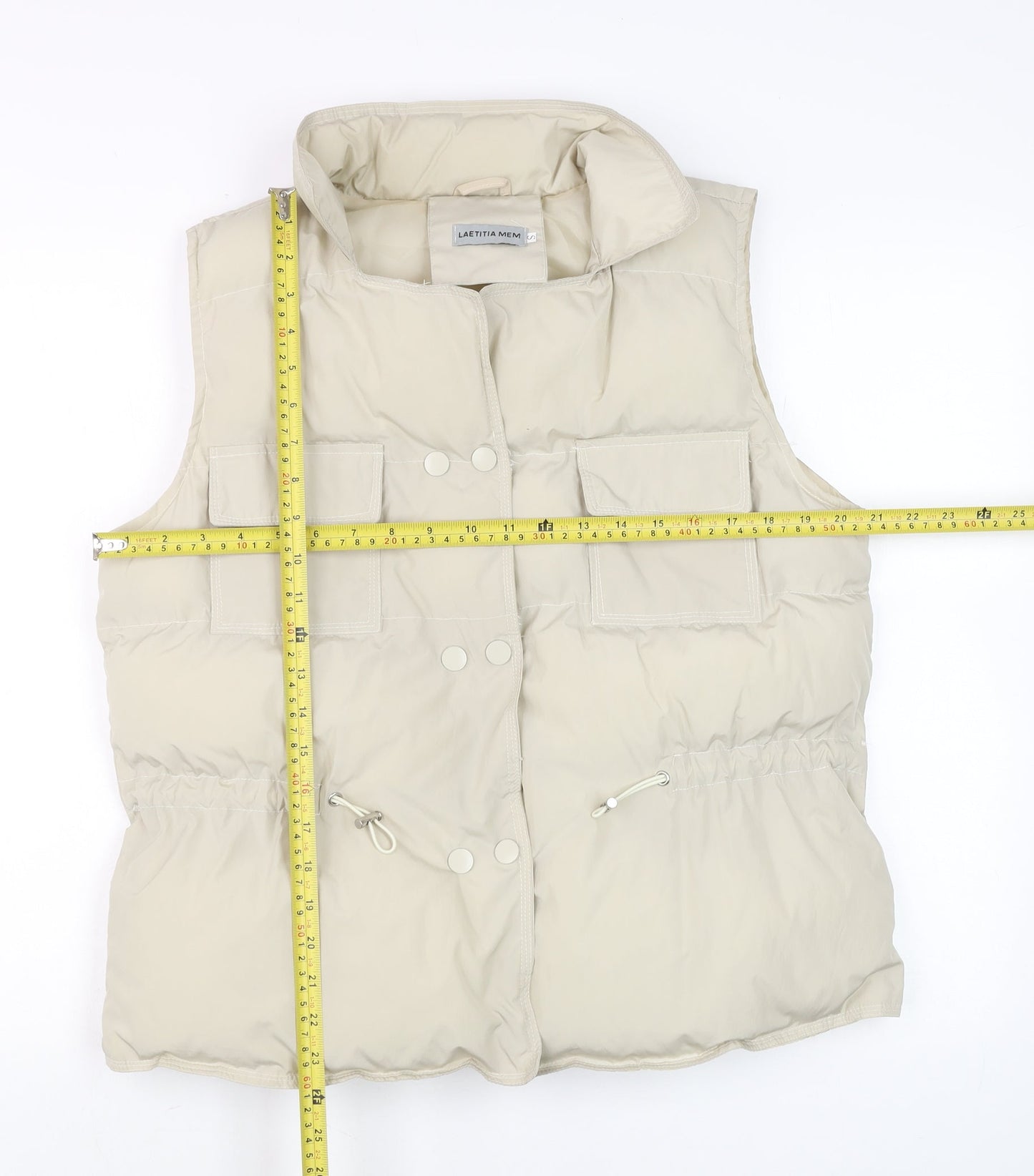 Mens UK Size S LAETITIA MEM Beige Puffer Jacket
