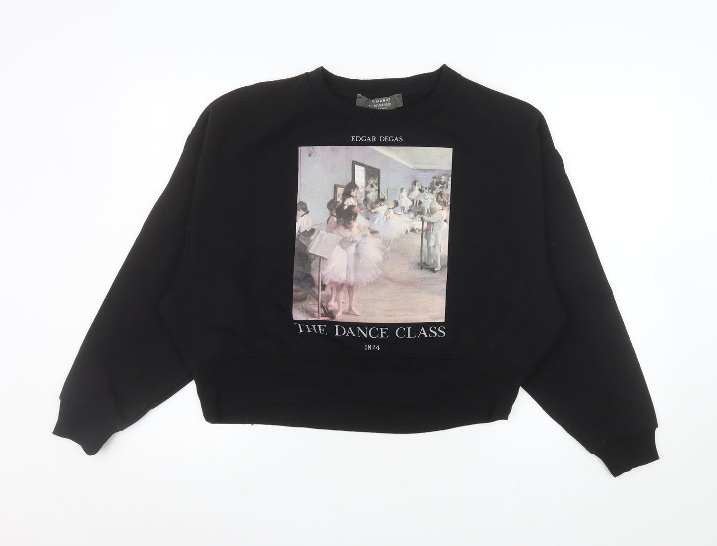Womens UK Size S Primark Black Pullover Sweatshirt