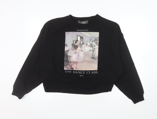 Womens UK Size S Primark Black Pullover Sweatshirt