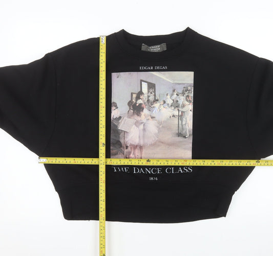 Womens UK Size S Primark Black Pullover Sweatshirt