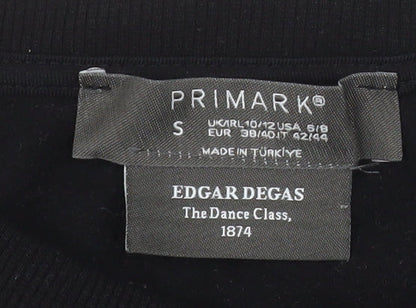 Womens UK Size S Primark Black Pullover Sweatshirt