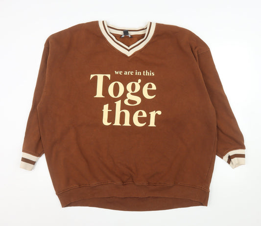 Womens UK Size XL Primark Brown Pullover Sweatshirt