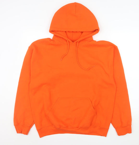Womens UK Size L Gildan Orange Pullover Hoodie