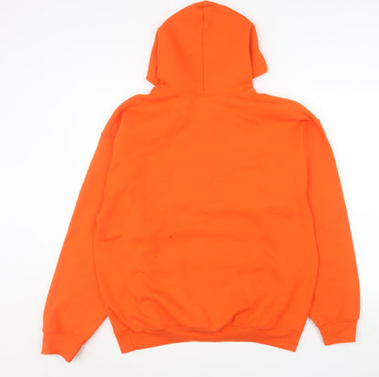 Womens UK Size L Gildan Orange Pullover Hoodie