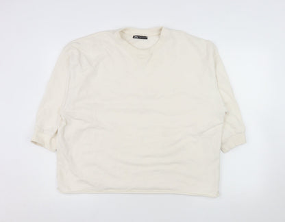 Womens UK Size S Zara Ivory Pullover Sweatshirt