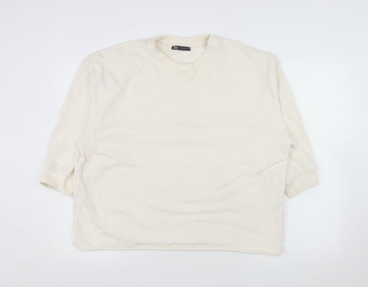 Womens UK Size S Zara Ivory Pullover Sweatshirt