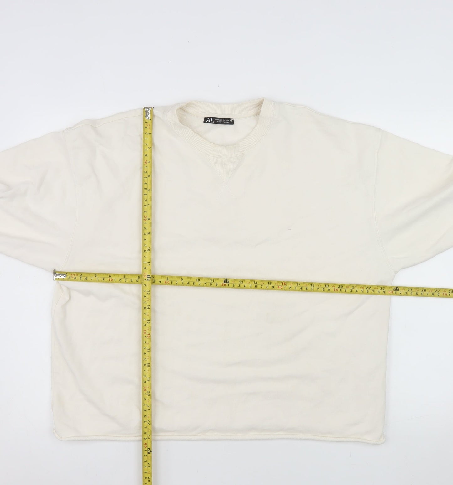Womens UK Size S Zara Ivory Pullover Sweatshirt