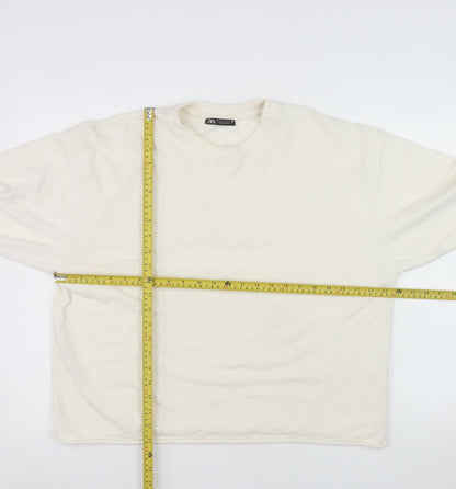 Womens UK Size S Zara Ivory Pullover Sweatshirt