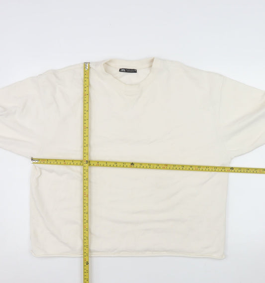 Womens UK Size S Zara Ivory Pullover Sweatshirt