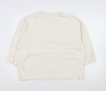 Womens UK Size S Zara Ivory Pullover Sweatshirt