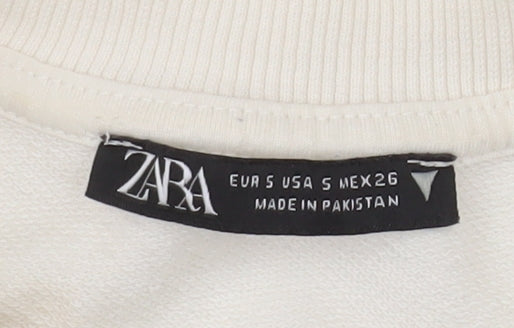 Womens UK Size S Zara Ivory Pullover Sweatshirt