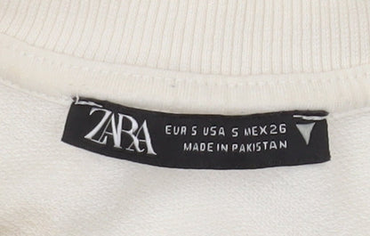 Womens UK Size S Zara Ivory Pullover Sweatshirt