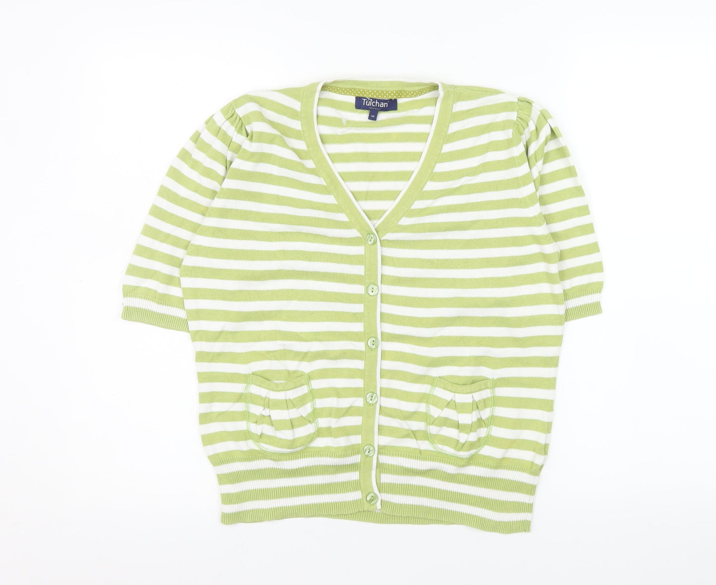 Womens UK Size M Tulchan Green Cardigan Jumper