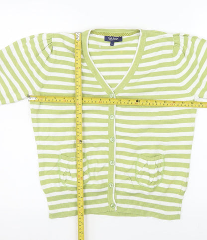 Womens UK Size M Tulchan Green Cardigan Jumper