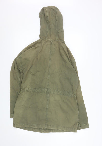 American Eagle Outfitters Women Green Cotton Parka Jacket S
