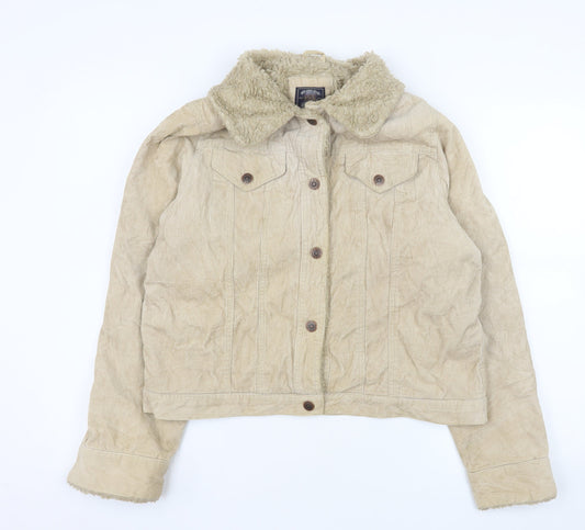 Womens UK Size M Route 66 Beige Trucker Jacket