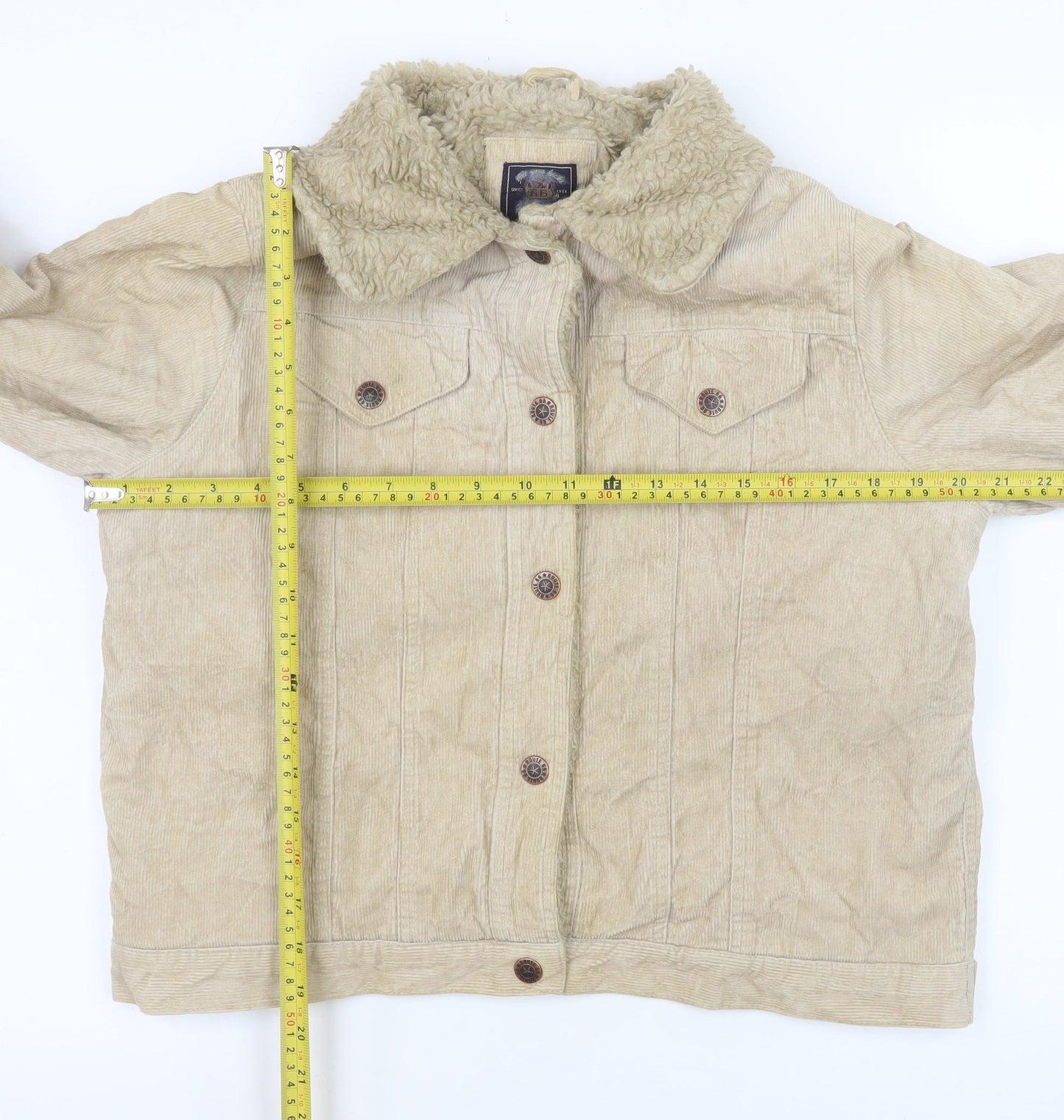 Womens UK Size M Route 66 Beige Trucker Jacket