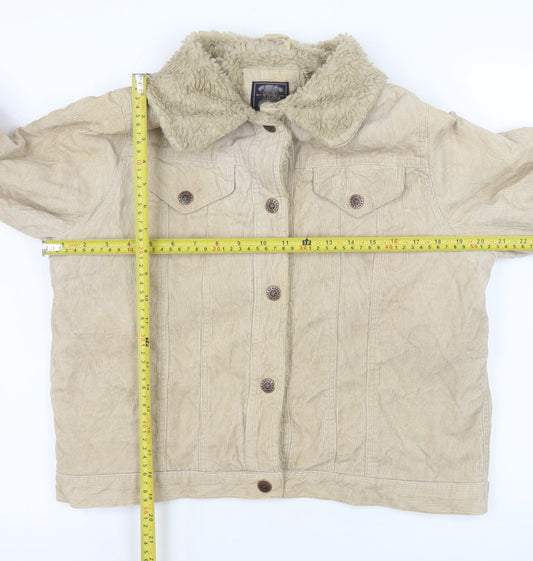 Womens UK Size M Route 66 Beige Trucker Jacket