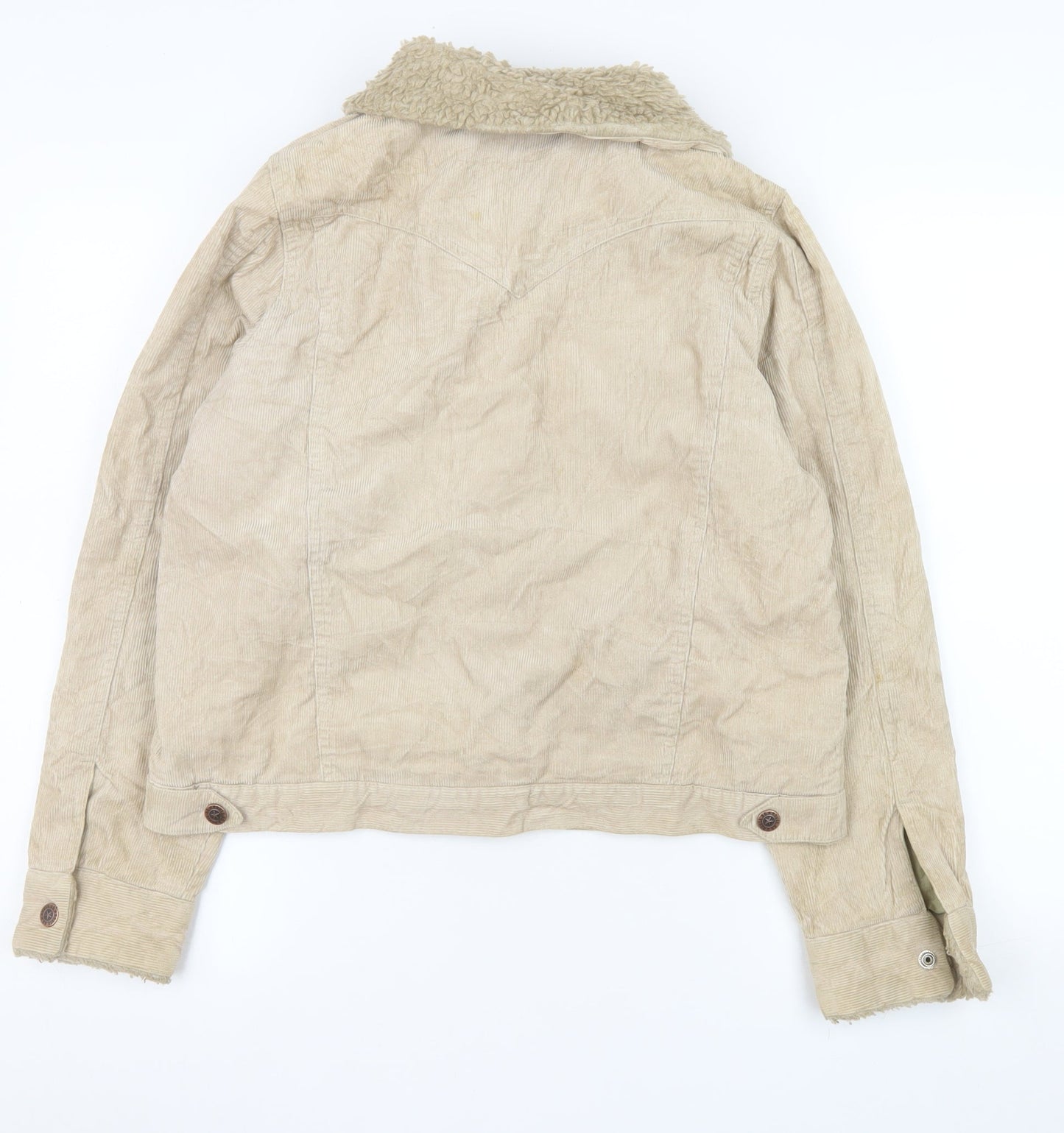 Womens UK Size M Route 66 Beige Trucker Jacket
