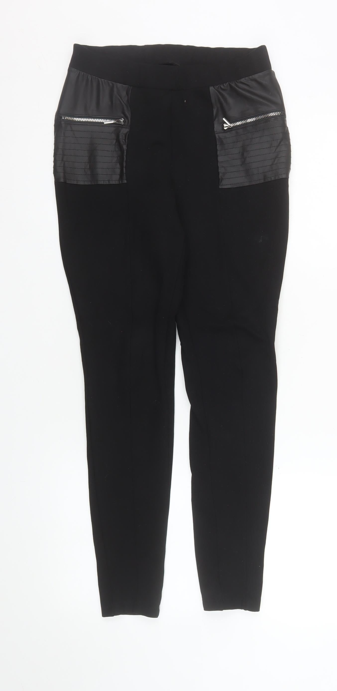 Womens UK Size M Calzedonia Slim Fit Leggings Black Trousers