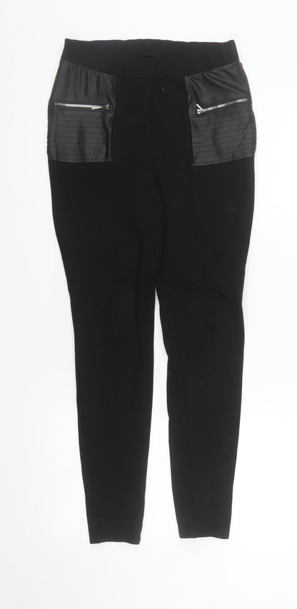 Womens UK Size M Calzedonia Slim Fit Leggings Black Trousers