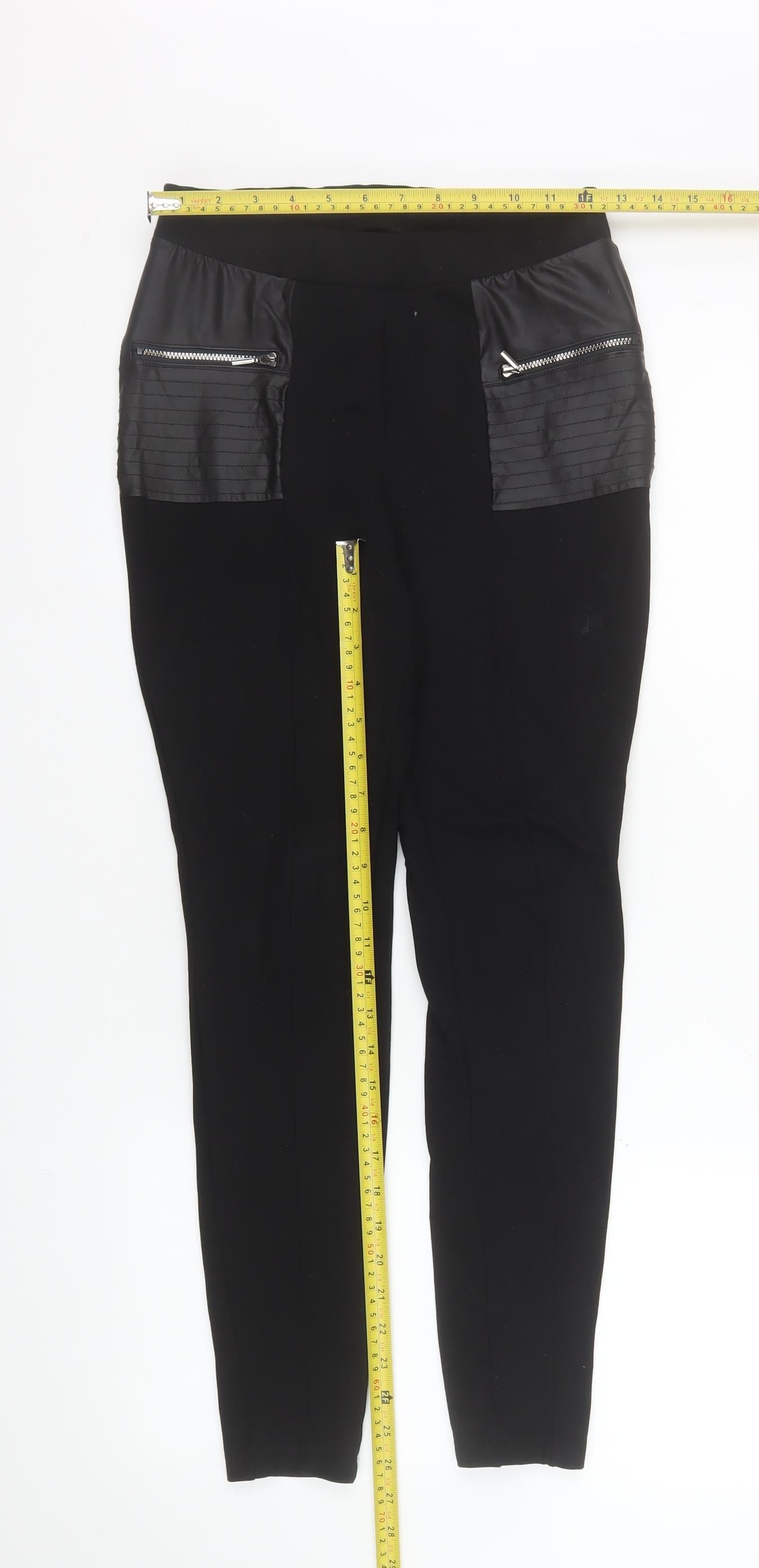 Womens UK Size M Calzedonia Slim Fit Leggings Black Trousers