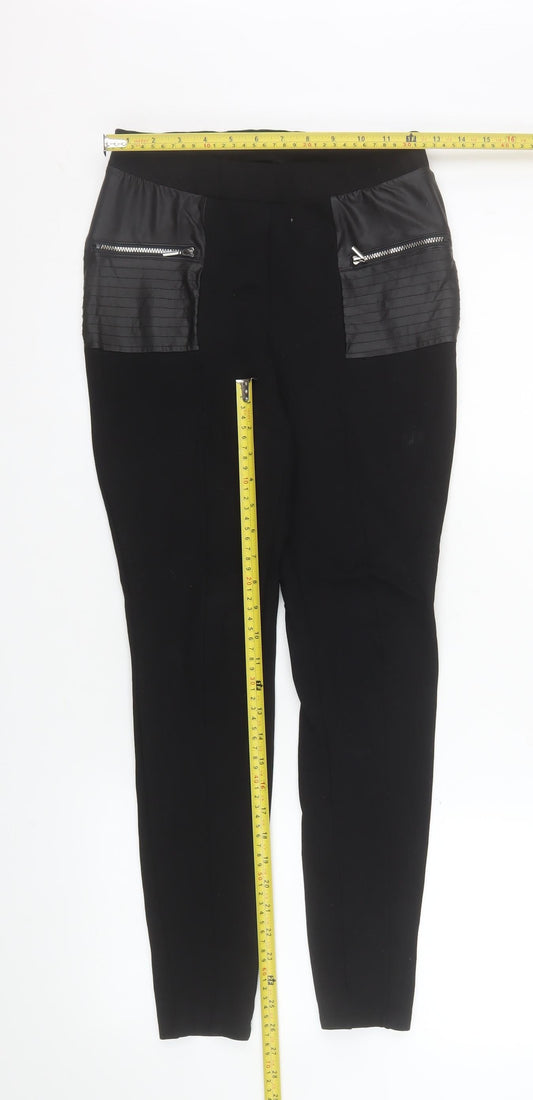 Womens UK Size M Calzedonia Slim Fit Leggings Black Trousers