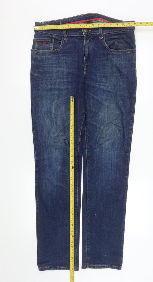 6th Sense Men's Blue Straight Leg Jeans W36 L34 Denim Stretch