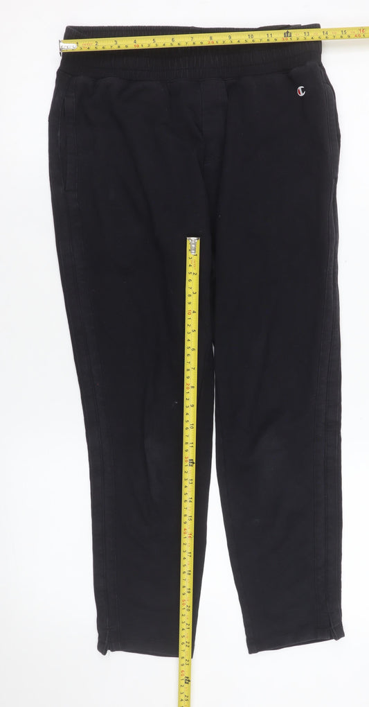 Mens UK Size M Champion Regular Fit Jogger Black Trousers