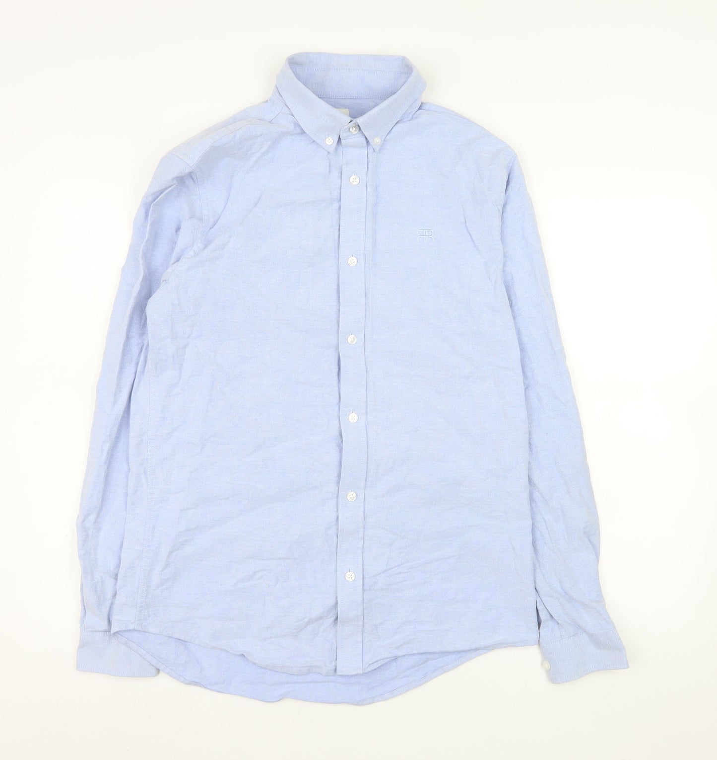 Mens UK Collar Size M River Island Smart Blue  Dress Shirt