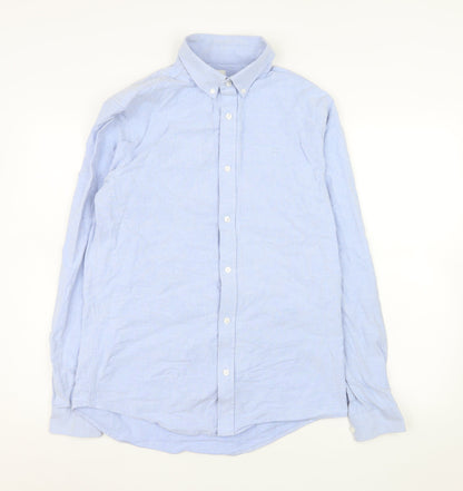 Mens UK Collar Size M River Island Smart Blue  Dress Shirt