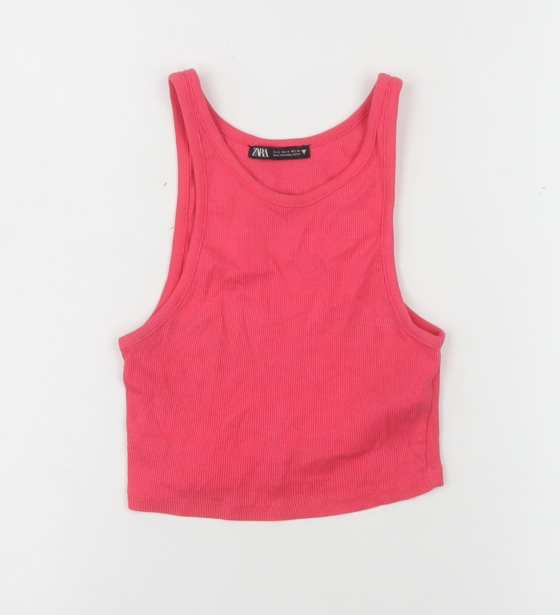 Womens UK Size S Zara Pink Cropped Tank
