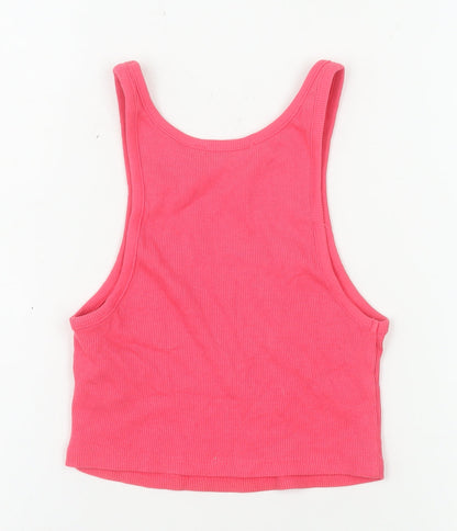 Womens UK Size S Zara Pink Cropped Tank