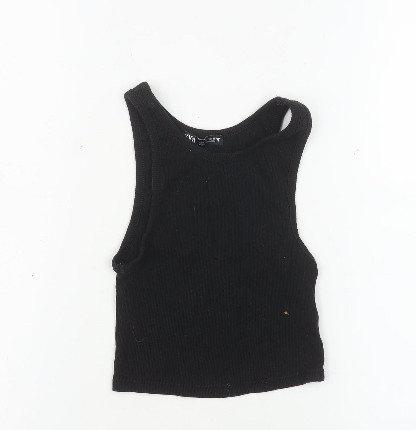 Womens UK Size S Zara Black Cropped Tank