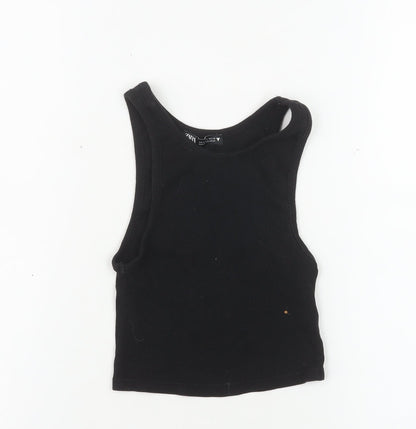 Womens UK Size S Zara Black Cropped Tank
