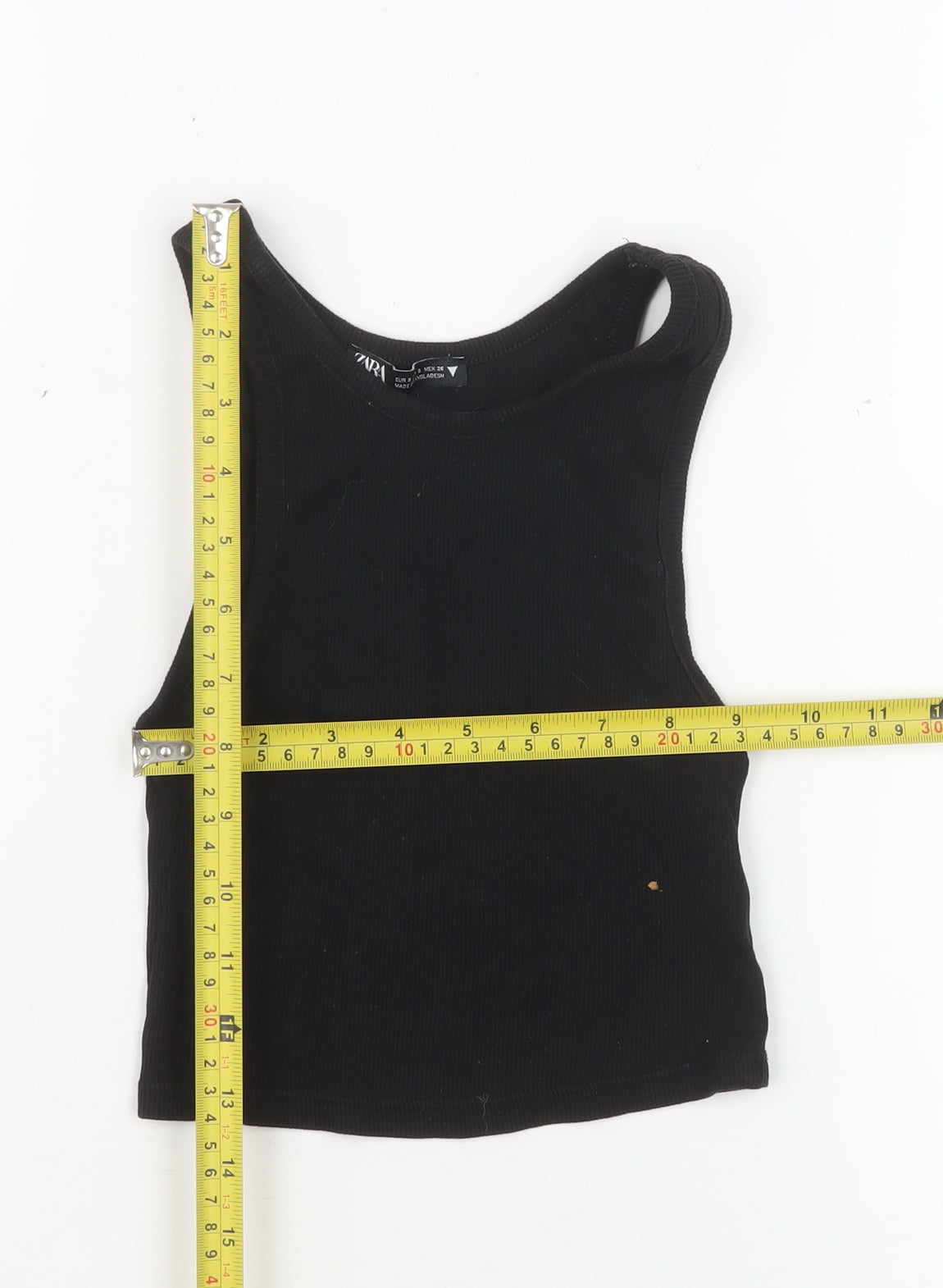 Womens UK Size S Zara Black Cropped Tank