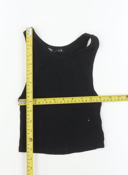 Womens UK Size S Zara Black Cropped Tank