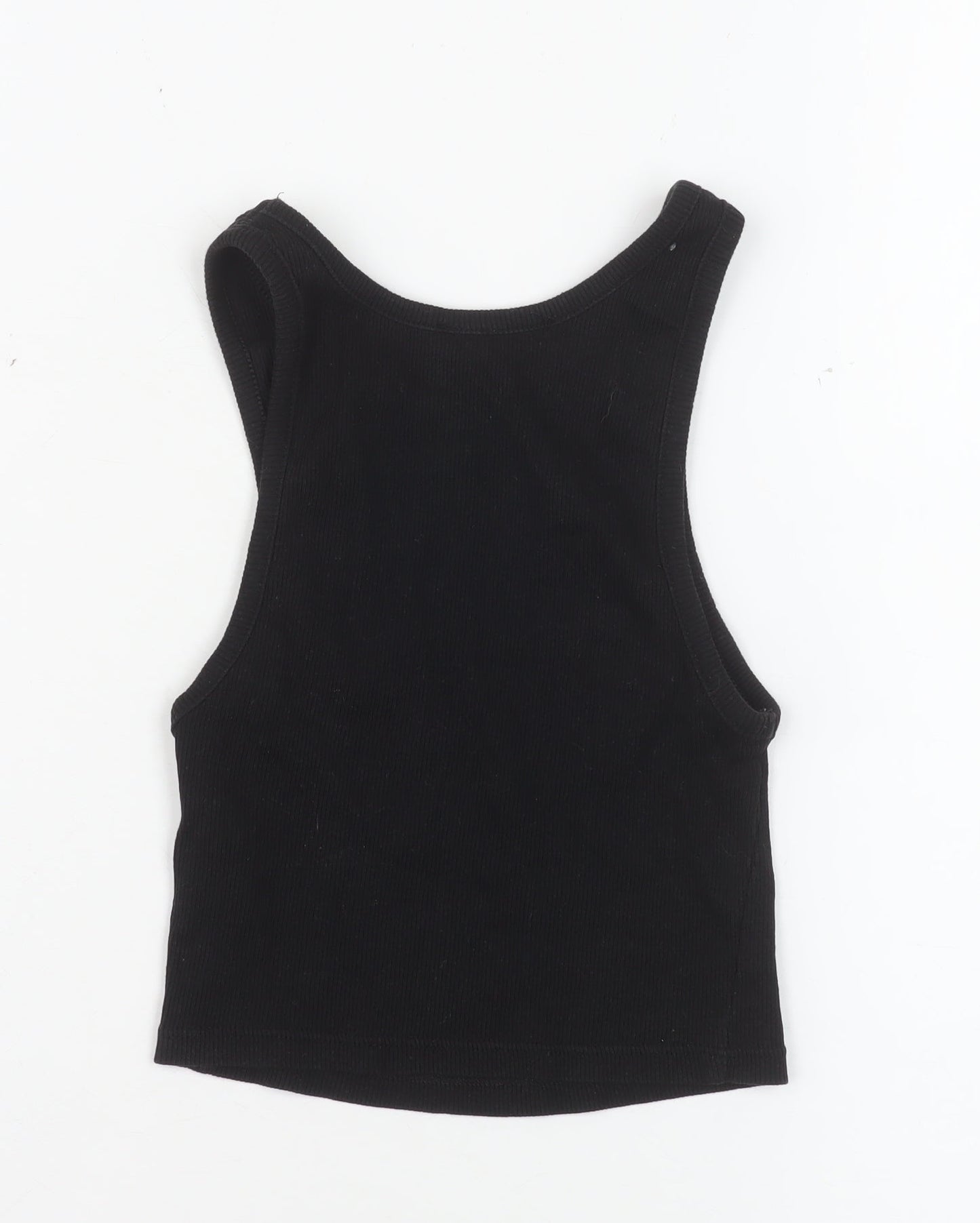 Womens UK Size S Zara Black Cropped Tank