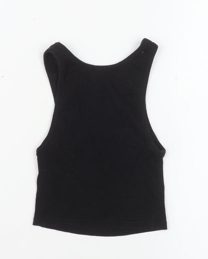 Womens UK Size S Zara Black Cropped Tank