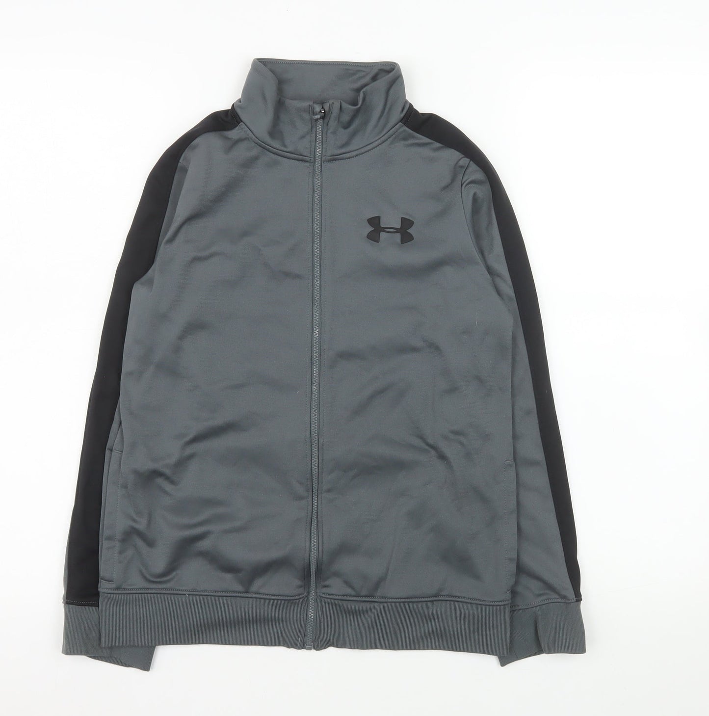 Boys UK Size 10 Years Under armour Grey Track Jacket