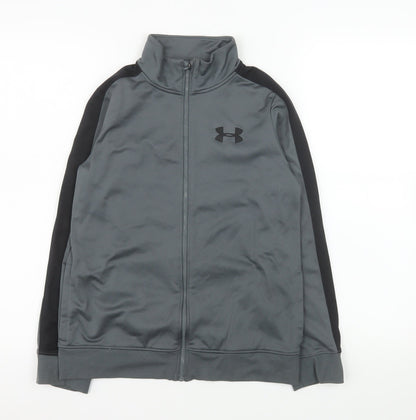 Boys UK Size 10 Years Under armour Grey Track Jacket