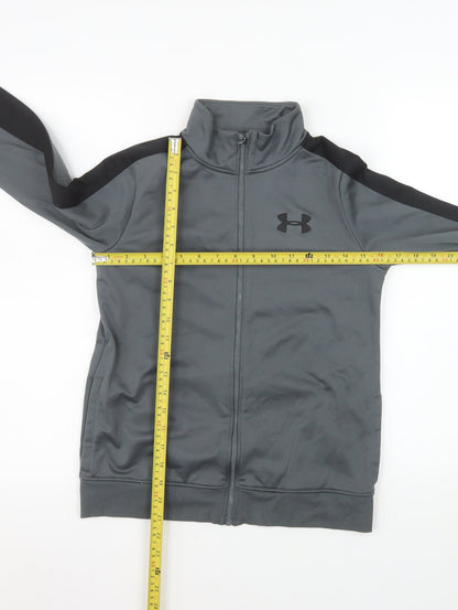 Boys UK Size 10 Years Under armour Grey Track Jacket